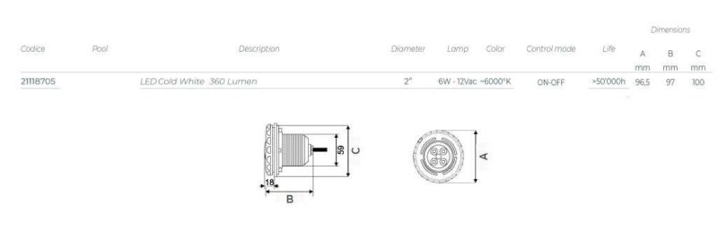 Mini proiector LED alb 6W