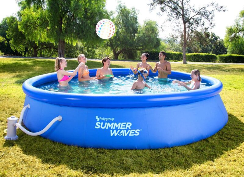 piscina instant family summer waves cu inel gonflabil dimensiuni 366 x