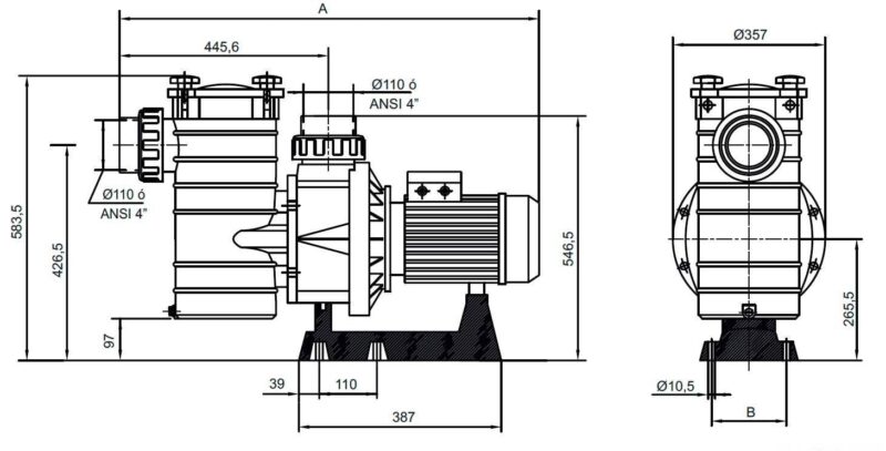 pompa hcp 4000 650 cp 400v ie3 hayward 1