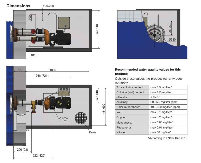 Sistem inot contra-curent Jet Swim 1200 - beton