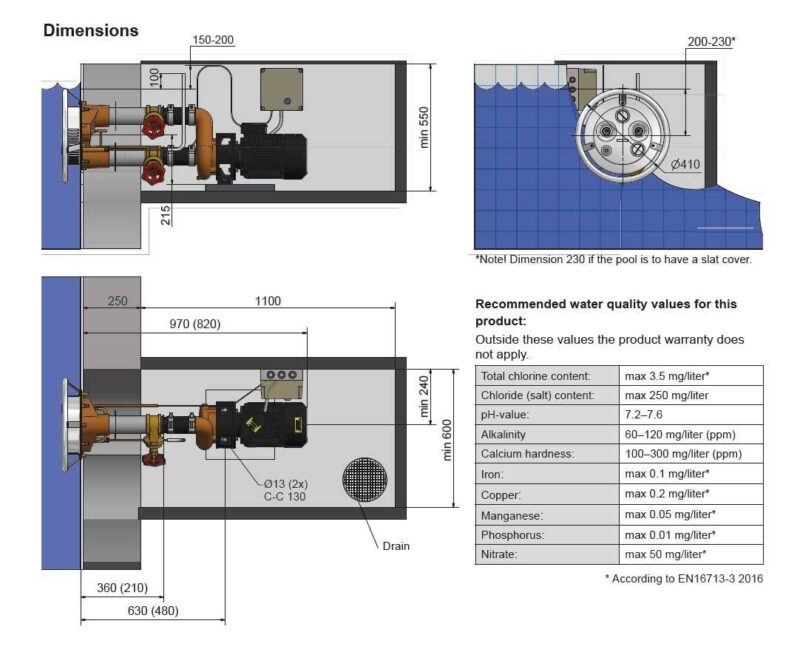 Sistem inot contra-curent Jet Swim 2000 - beton